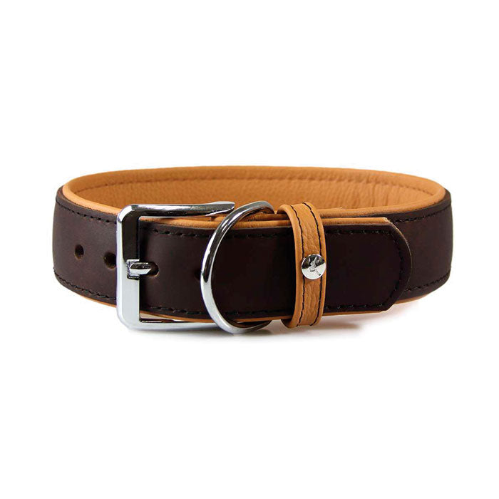 Læder halsbånd Vancouver 61-67 cm mocca