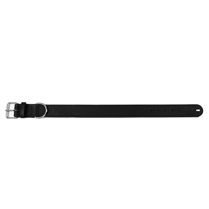 Læderhalsbånd Okse L-XL 70 cm sort