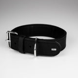 Læderhalsbånd Okse XL 80 cm sort