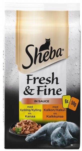 Pouch Fresh&Fine Poultry kylling&kalkun 6x50g