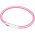 Lyshalsbånd Blinking Silikone 65 cm pink stribet - Maxi Zoo Danmark