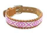 Læderhalsbånd Pink