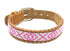 Læderhalsbånd Ø17 cm  42-50 cm pink/ivory