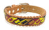 Læderhalsbånd Ø8 cm  23-29 cm gul/sort