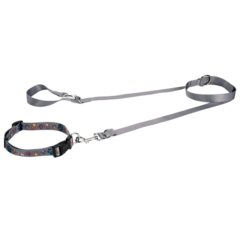 Halsbånd og line sæt mørkegrå