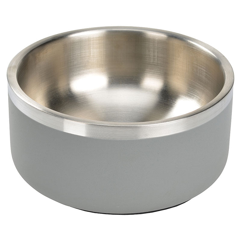 Rustfri skål Grå - Maxi Zoo Danmark