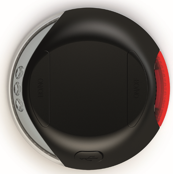 Vario LED lygte m/usb, ø 7 cm sort
