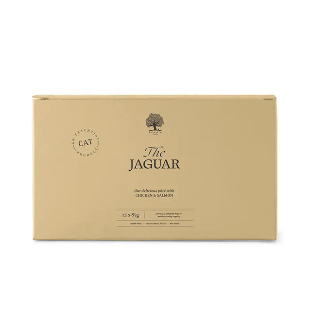 The Jaguar Pâté menuboks kylling & laks 12x85 g - Maxi Zoo Danmark