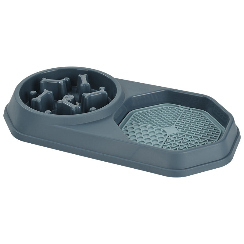 Slow feeder skål blå