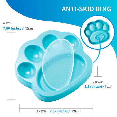 Slow Feeder Lick Pad Mini 20x18x3,2 cm blå - Maxi Zoo Danmark