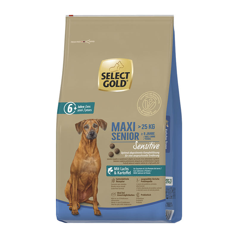 Senior Sensitive Maxi laks, kartoffel 12 kg - Maxi Zoo Danmark