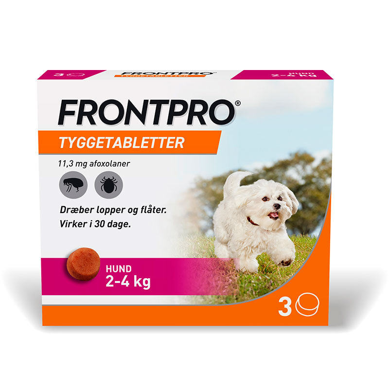 Flåt- & loppemiddel tyggetabletter hund 2-4 kg - 3 stk/pk
