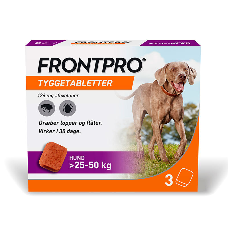 Flåt- & loppemiddel tyggetabletter hund 25-50 kg - 3 stk/pk