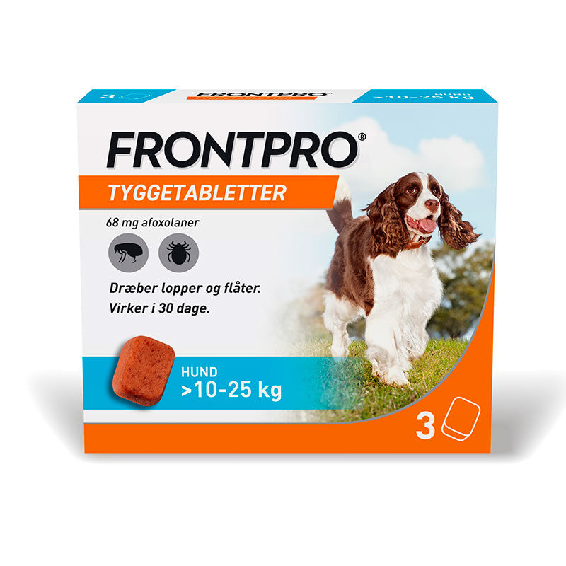 Flåt- & loppemiddel tabletter hund 10-25 kg - 3 stk/pk
