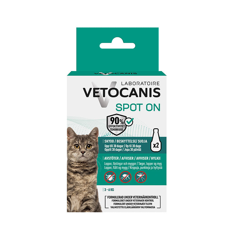 Anti-parasitmiddel Spot-on kat 3-6 kg - 2x1,2 ml - Maxi Zoo Danmark