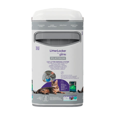 Affaldspand Premium Litter Genie rustfri stål inkl. Skovl, holder & refill
