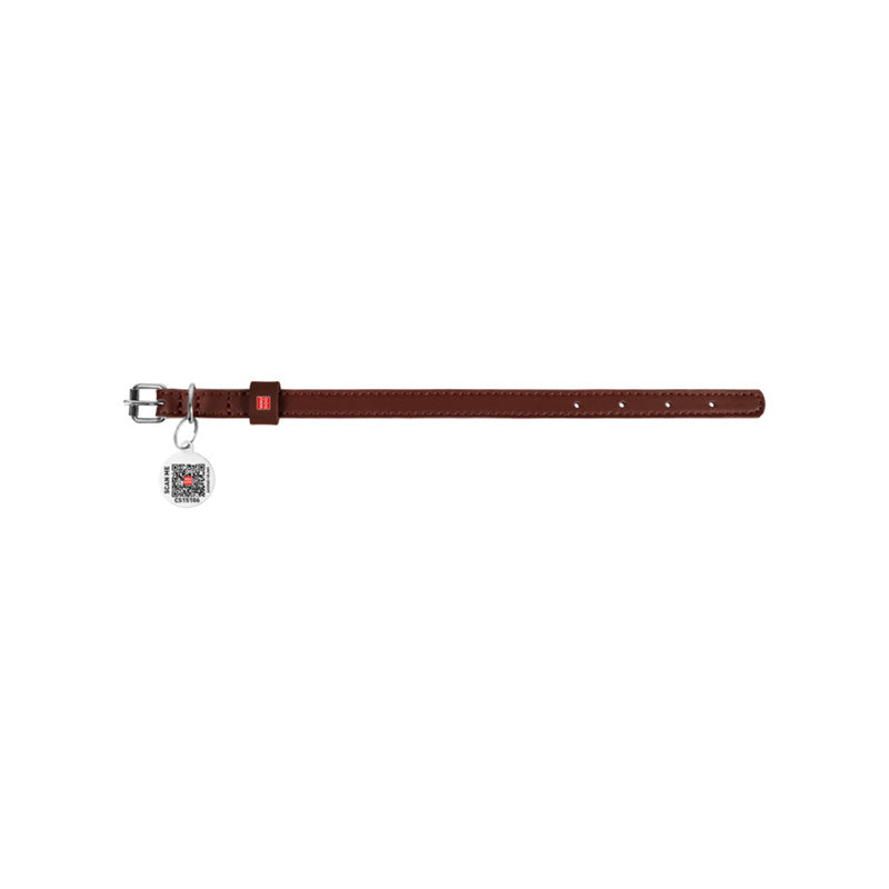 Læderhalsbånd Classic Brun 12 mm - 21-29 cm