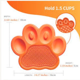 2-in-1 slow feeder & slikkemåtte easy orange