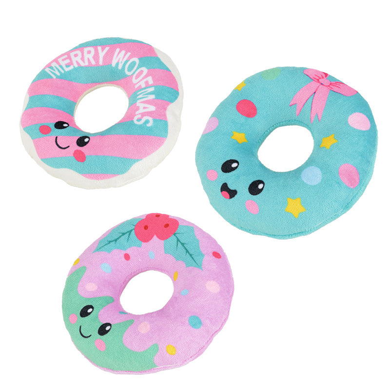 Plyslegetøj donuts XMAS 1 stk - Ass. Varianter
