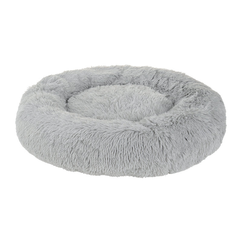 Hundeseng Fluffy donut M lysegrå, ø70 cm